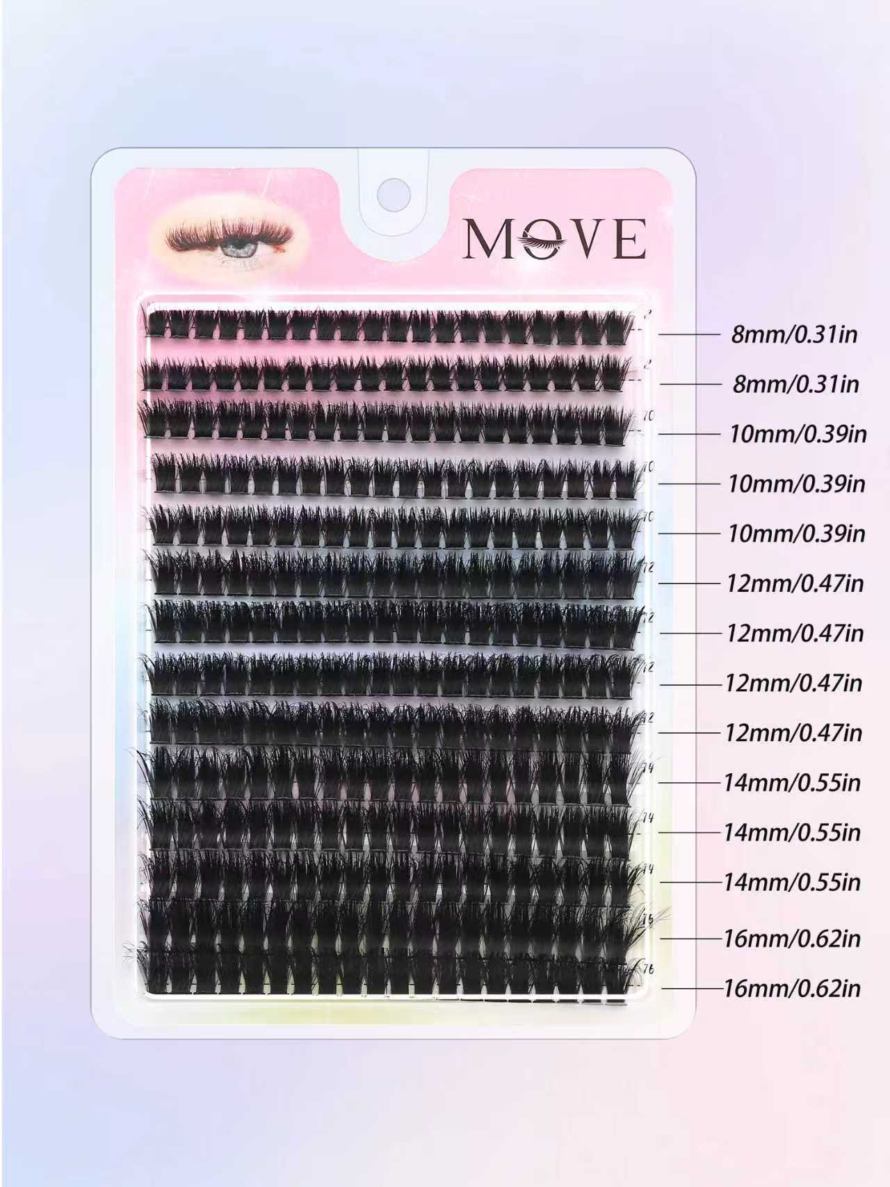 Eyelash Extension Individual - 280 szt. rzęs w kępkach, skręt