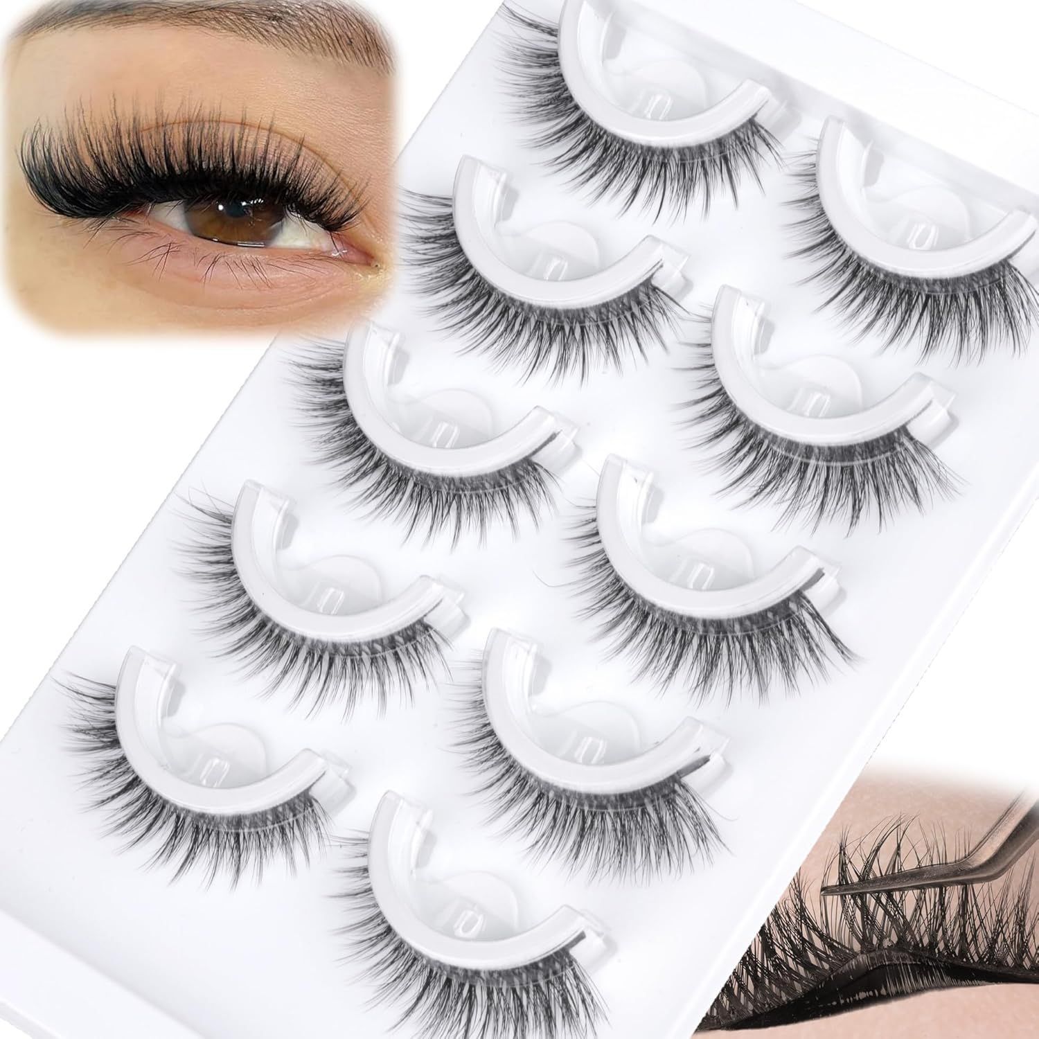 Eyelash Extension Japanese - 5 Par Gotowych do Użytku Półsztucznych