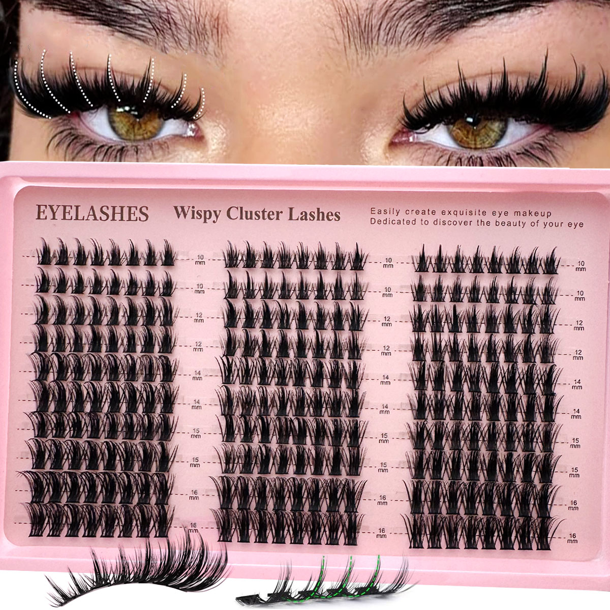 Funny Eyelash Extension - 300 szt. Kępek rzęs Wispy, naturalne