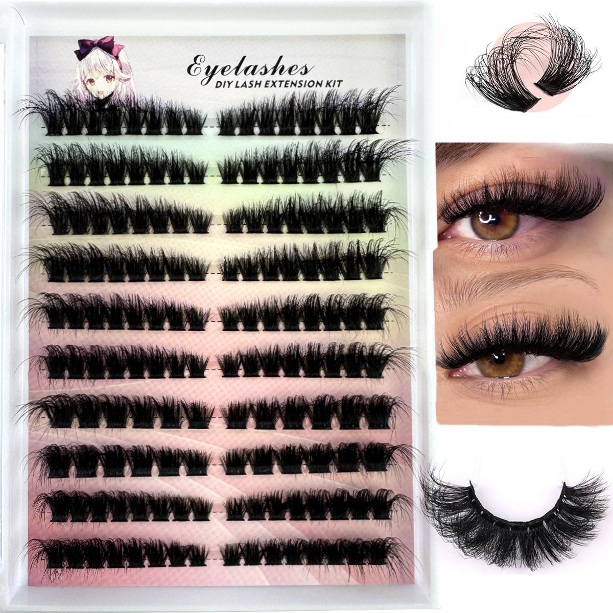 Left+Right Eye Lash Extension  – Eyelash Extension Cat Eye Wispy recenzja i cena
